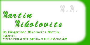 martin mikolovits business card